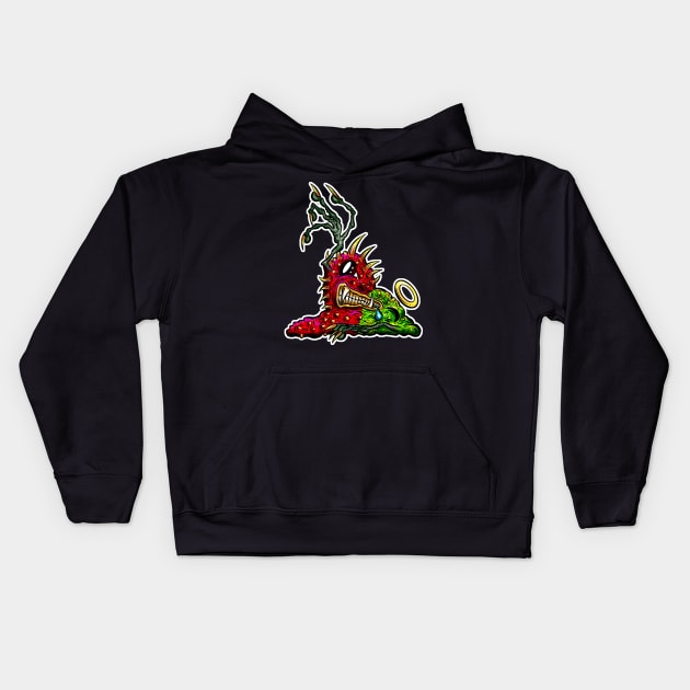 Good Vs Evil Cartoon Imaginary Devil Angel Monster Kids Hoodie by Squeeb Creative